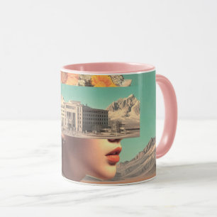 Caneca Retrato Surrealista com Paisagem Arquitetônica