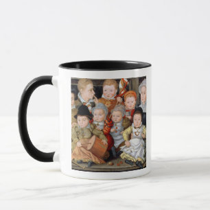 Caneca Retrato T33337 de uma mãe com seu childre oito