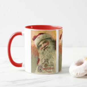 Caneca Retrato Vitoriano de Papai Noel, Natal Antigo