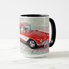Caneca retro 1957 corvette no roteiro