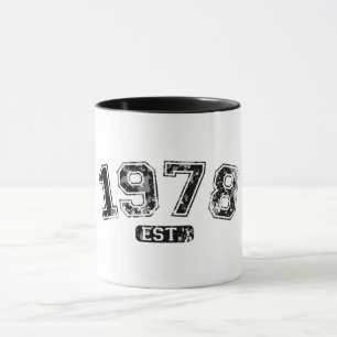 Caneca Retro 1978 Grunge Est. Gráfico Estabelecido
