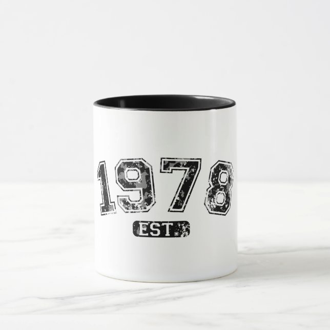 Caneca Retro 1978 Grunge Est. Gráfico Estabelecido (Centro)
