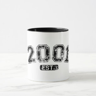 Caneca Retro 2001 Grunge Est. Gráfico Estabelecido