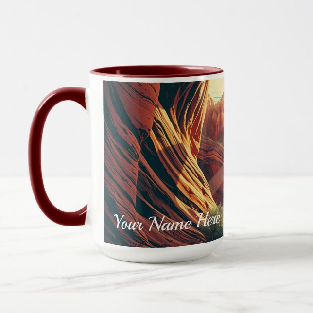 Caneca Retro 30s Zion National Park Groovy Sunset (Esquerda)