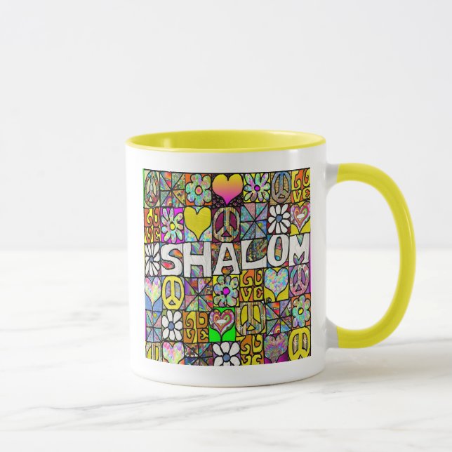 Caneca Retro 60s Shalom Psicodélico Mug (Direita)
