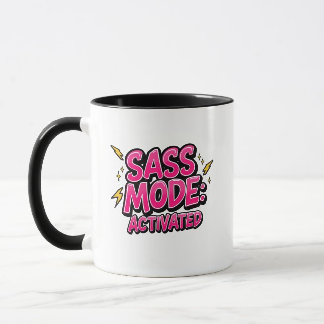 Caneca Retro 90s "Sass Mode Activated" (Esquerda)