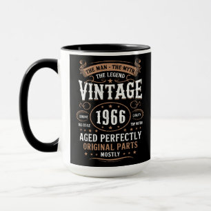 Caneca Retro Aniversário de 1966 O Homem A Lenda 60º Aniv