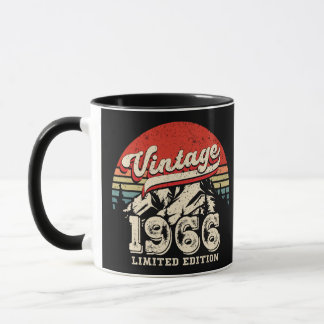 Caneca Retrô Aniversário de 1966 Vintage Aventureiro 60 A