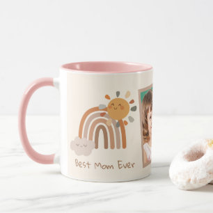 Caneca Retro Arco-Íris Melhor Mãe do Mundo Sol
