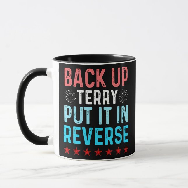 Caneca Retro Back Up Terry Colocou No Verso 4 de julho (Esquerda)