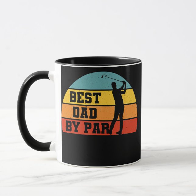 Caneca Retro Best Dad By Par Funny Golf Player Papa  (Esquerda)