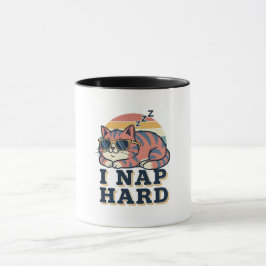 Caneca Retro Cat Nap Humor Color Inside Mug