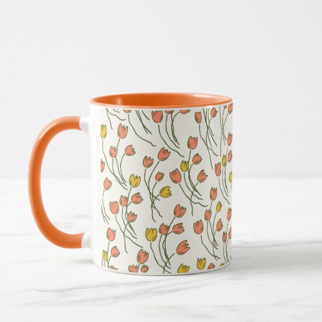 Caneca Retro Cottage Sketchy Tulips | Fresh Meadow (Esquerda)