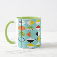 Caneca retro da campainha do teste padrão do