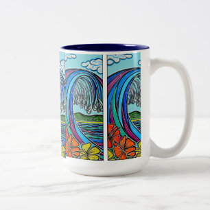 Caneca retro da onda