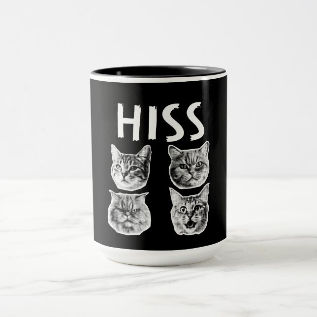 Caneca Retro de gatos HISS (KISS) (Centro)