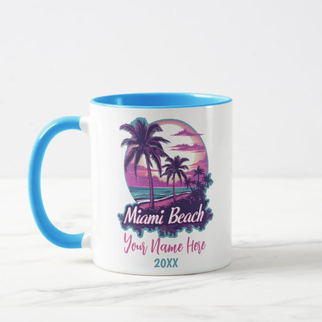 Caneca Retro de praia de Miami (Esquerda)