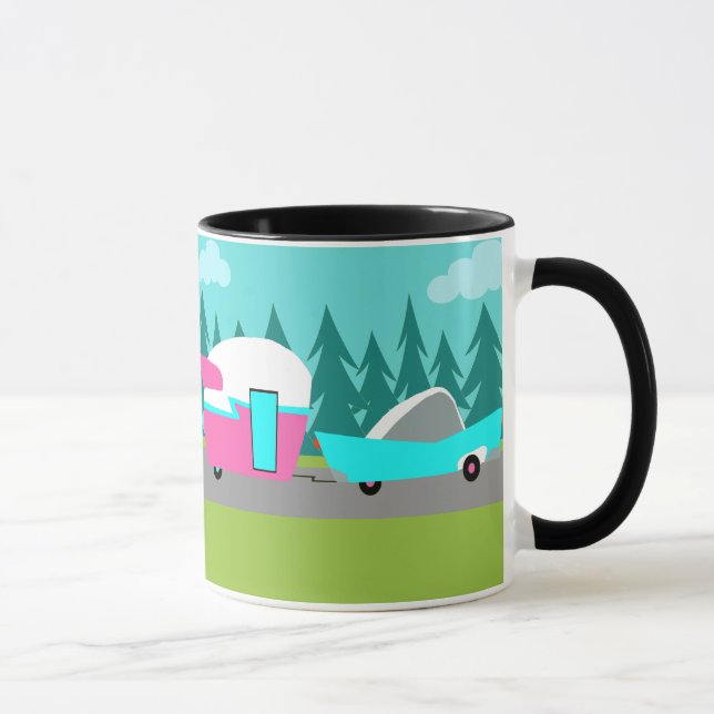 Caneca retro do campista/reboque e do carro (Direita)