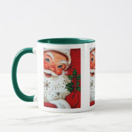 caneca retro do feriado do papai noel do natal
