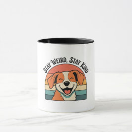 Caneca Retro Dog Kindness Quote Color Inside Mug