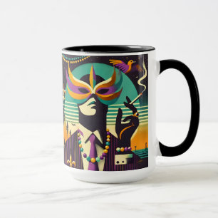Caneca Retro dos anos 60 Mid Century Mardi Gras O Homem q