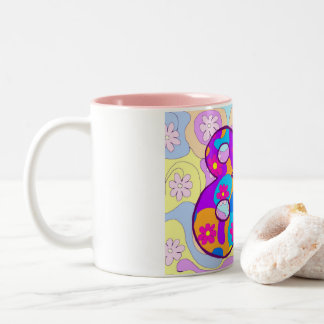 caneca retro florido do aniversário do aniversário