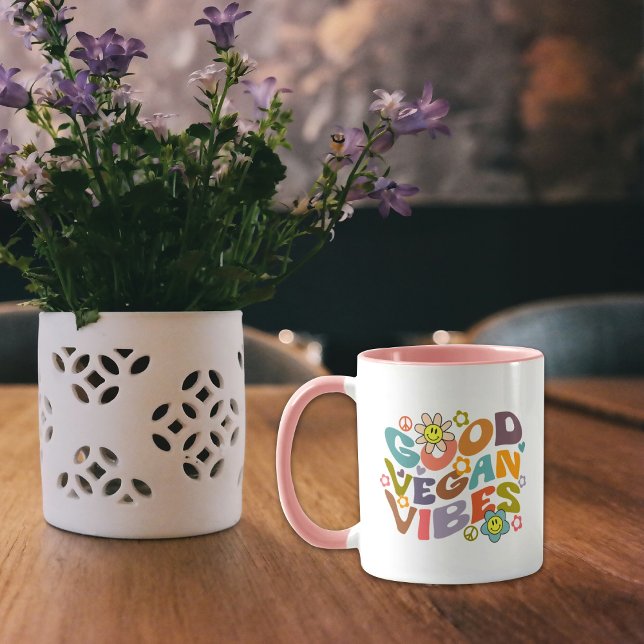 Caneca Retro Good Vibes Vegan (Criador carregado)