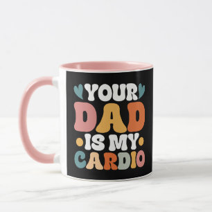 Caneca Retro Groovy Seu Pai É Meu Cardio