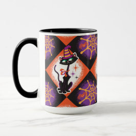 Caneca Retro Halloween Médio Century Cats