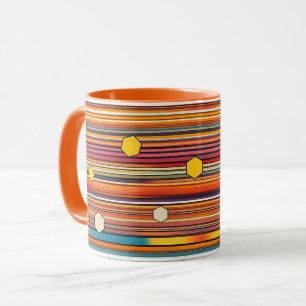 Caneca Retro Hexágono Escórias De Café   Honeycomb