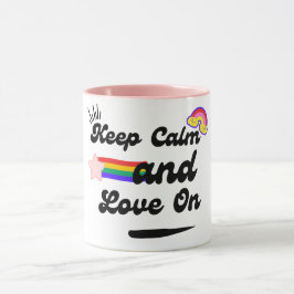 Caneca Retro Mantenha Calma e Amor em Mug