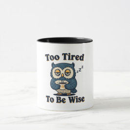 Caneca Retro Owl Exhausted Mood Color Inside Mug