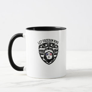 Caneca Retro Patriótico Let Freedom Ring 4 de julho