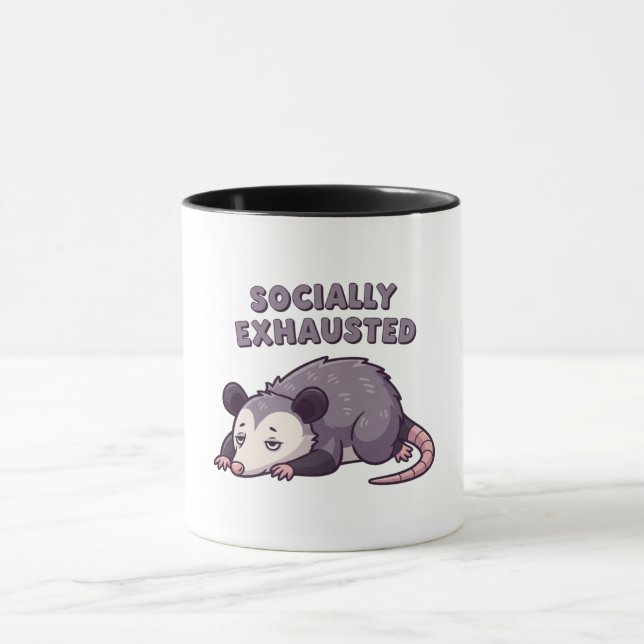 Caneca Retro Possum Recharge Mode Color Inside Mug (Centro)