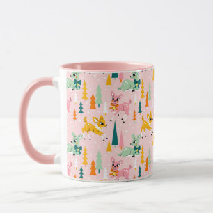 Caneca Retro Reindeer Wonderland Holiday Patterno