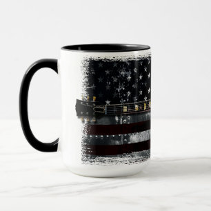 Caneca RETRO ROCK Vintage Electric Guitar American Flag