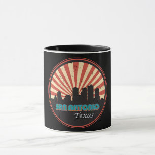 Caneca Retro San Antonio Texas City State Skyline Vintage