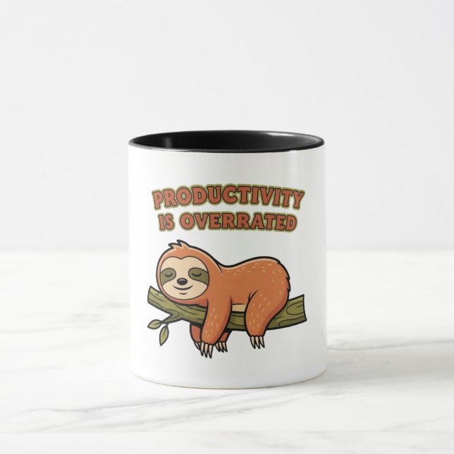 Caneca Retro Sloth Anti Hustle Color Inside Mug (Centro)