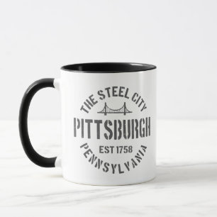 Caneca Retro Steel City Pittsburgh Pensilvânia Yinz