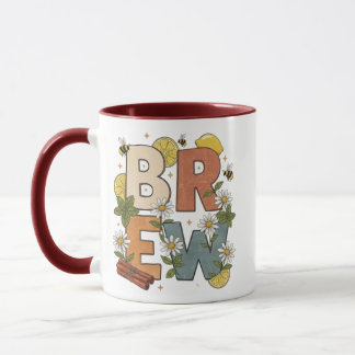 Caneca Retro Tea Brew Herb Design
