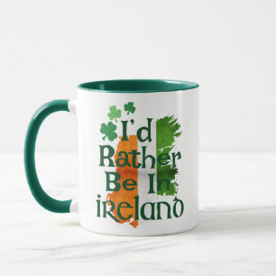 Caneca Retro Vintage Irish Flag Mug, Irlanda - Impressão 