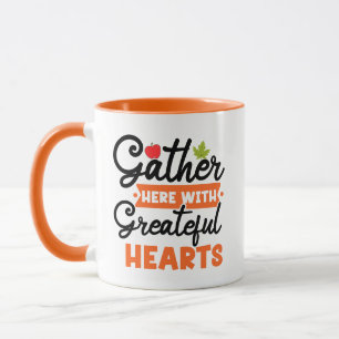 Caneca Reúna-Se Aqui Com Um Grande Coração, Wordart Fall
