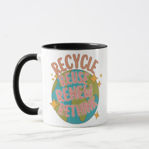 Caneca Reuso do reciclar Renovar repensar