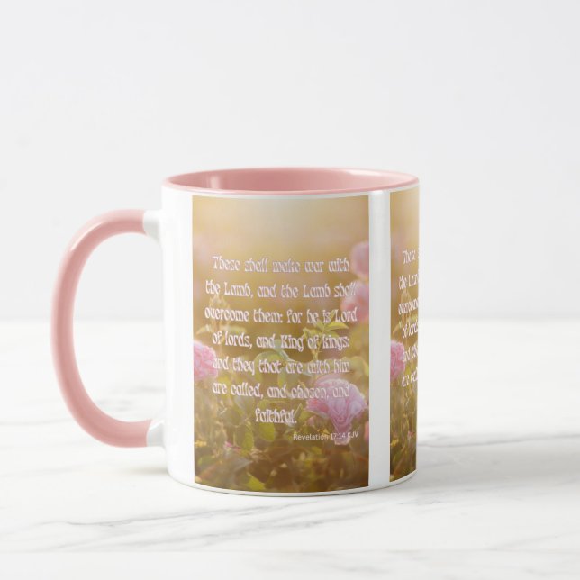 Caneca Revelação 17:14 Bíblia KJV Verse Pic Tone Mug (Esquerda)
