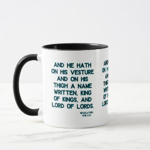 Caneca Revelação 19:16 Bíblia KJV Verso Dois Tons