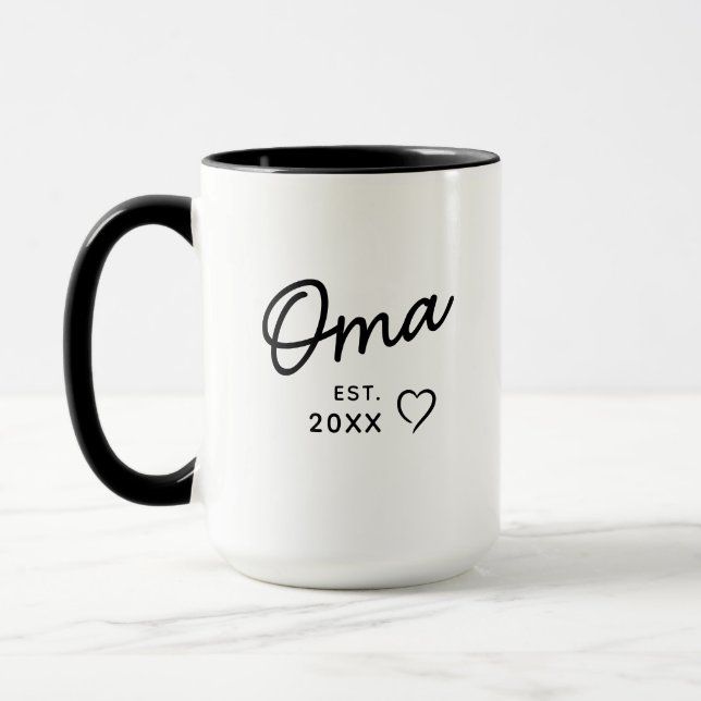 Caneca Revelação da Primeira Gravidez do Neto da Oma Est (Esquerda)