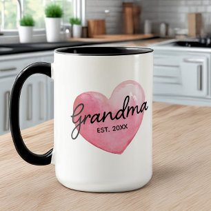 Caneca Revelação de Vovó Data de Estabelecimento Coração