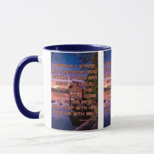 Caneca Revisão 3:20 KJV Escritura de Bíblia Pic Dois Tons