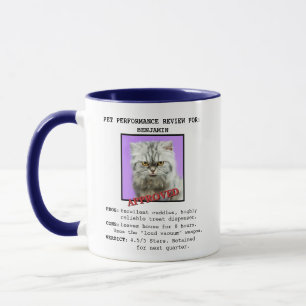 Caneca Revisão de Desempenho de Gato Engraçado Foto Perso