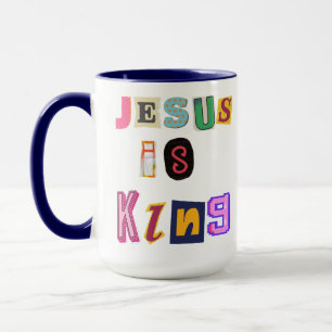 Caneca Revista Y2K Recorte "Jesus É Rei " Retrô